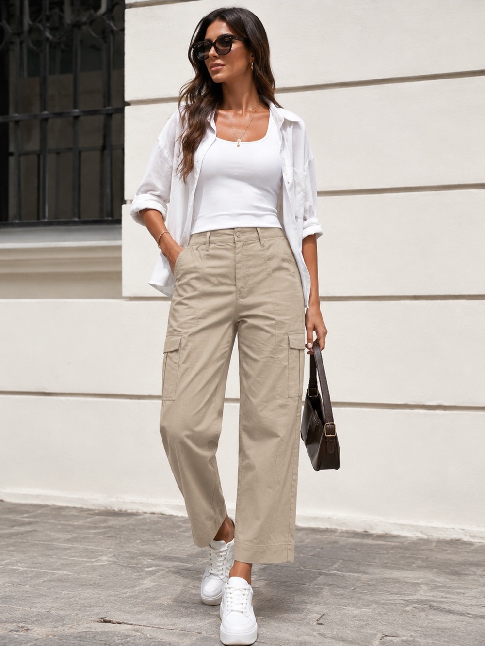 A New Day Khaki Stretch Straight Leg Pants Women’s Size 16